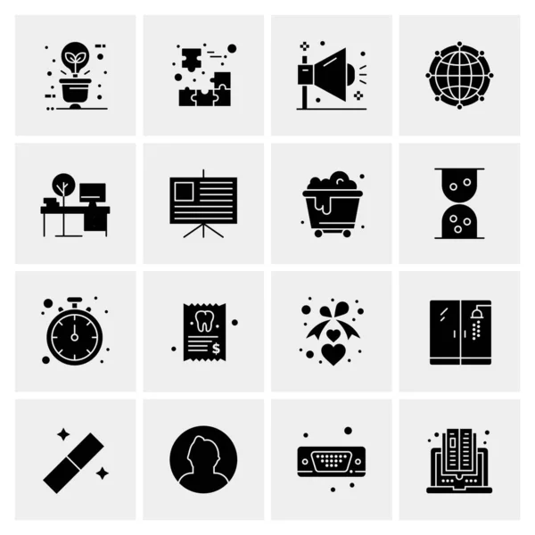 Conjunto de 16 iconos universales Vector de negocios — Archivo Imágenes Vectoriales