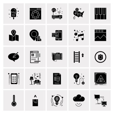 25 Evrensel İş Simgesi Vektörü Kümesi