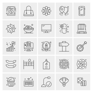 25 Evrensel İş Simgesi Vektörü Kümesi