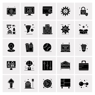 25 Evrensel İş Simgesi Vektörü Kümesi