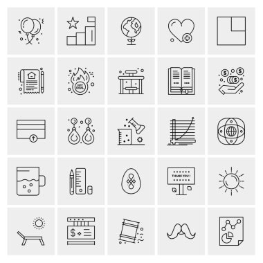 25 Evrensel İş Simgesi Vektörü Kümesi