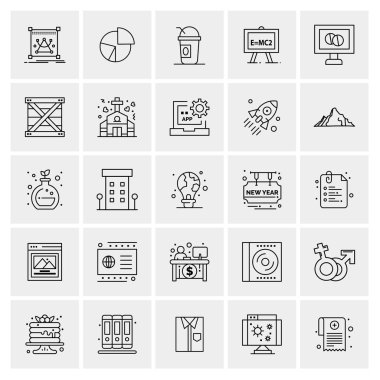 Evrensel yaratıcı simgeler kümesi, web ve mobil uygulamalar ve projeler için basit vektör illüstrasyonları 