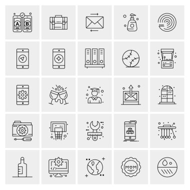 Evrensel yaratıcı simgeler kümesi, web ve mobil uygulamalar ve projeler için basit vektör illüstrasyonları 