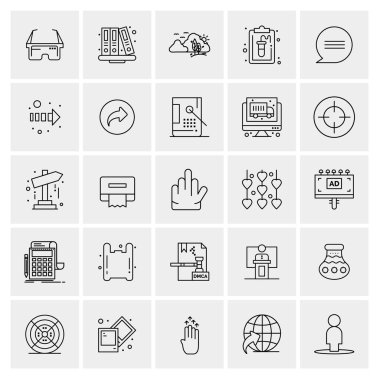 Evrensel yaratıcı simgeler kümesi, web ve mobil uygulamalar ve projeler için basit vektör illüstrasyonları 