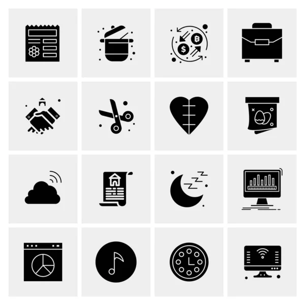 Conjunto de 16 iconos universales Vector de negocios — Vector de stock