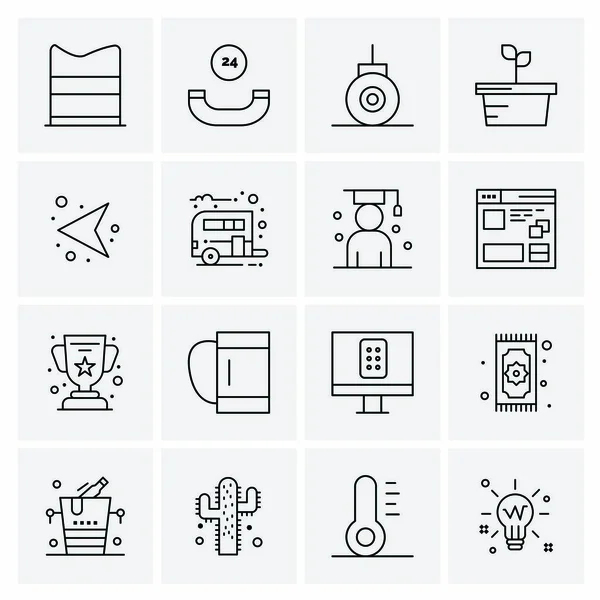 Σύνολο 16 Universal Icons Business Vector — Διανυσματικό Αρχείο