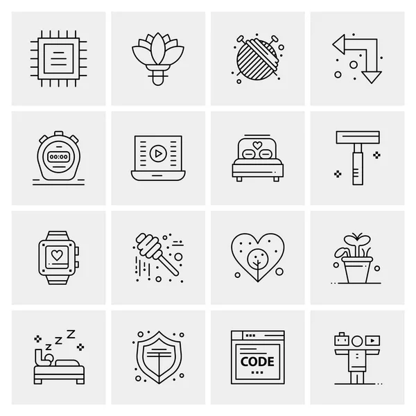 Set van 16 universele Pictogrammen Business Vector — Stockvector