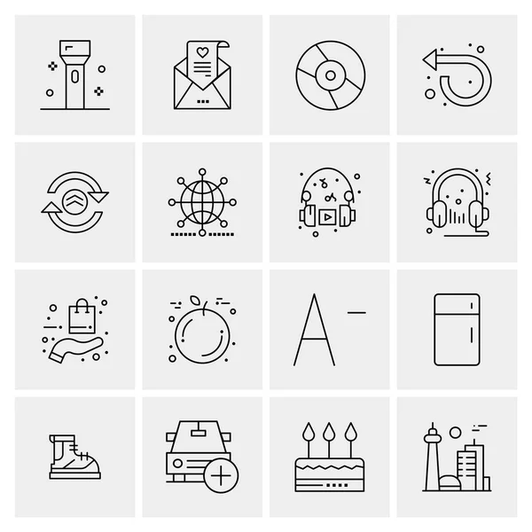 Set of 16 Universal Icons Business Vector — Stock Vector