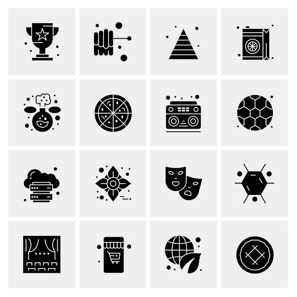 Набор из 16 универсальных иконок бизнес-вектора — стоковый вектор