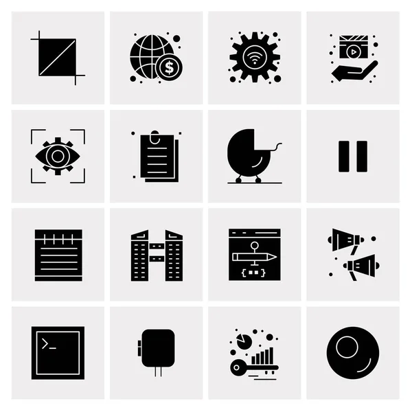 Ensemble de 16 Icônes Universelles Business Vector — Image vectorielle