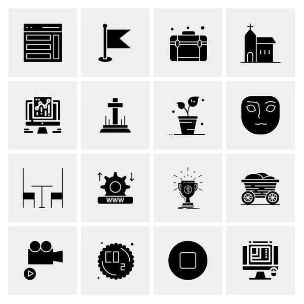 Set of 16 Universal Icons Business Vector — Stock Vector