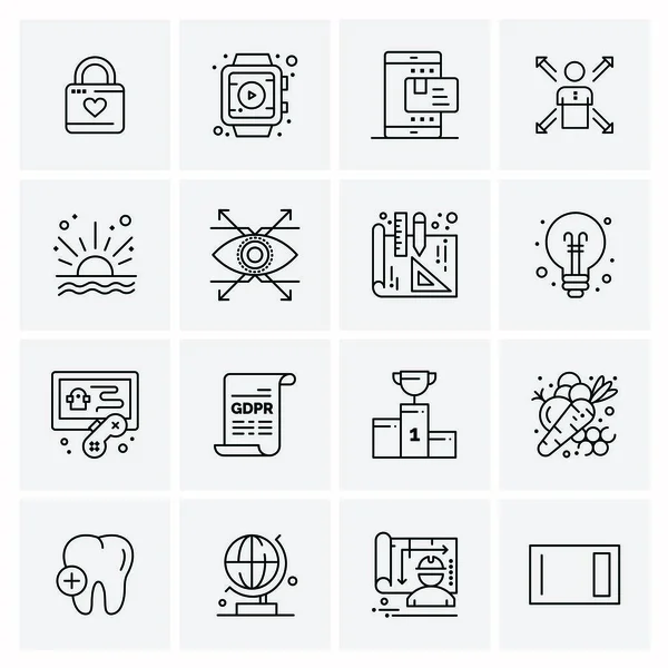 Conjunto de 16 iconos universales Vector de negocios — Archivo Imágenes Vectoriales