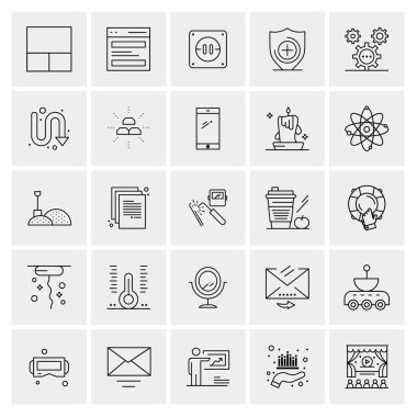 Evrensel yaratıcı simgeler kümesi, web ve mobil uygulamalar ve projeler için basit vektör illüstrasyonları 