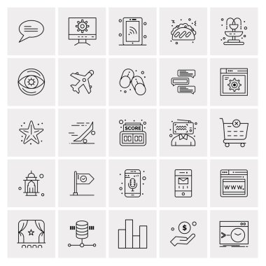 Evrensel yaratıcı simgeler kümesi, web ve mobil uygulamalar ve projeler için basit vektör illüstrasyonları 