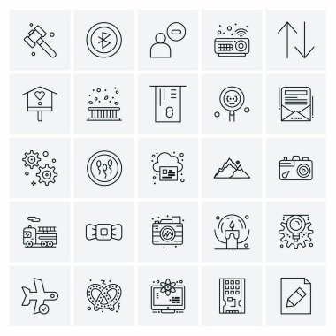 Evrensel yaratıcı simgeler kümesi, web ve mobil uygulamalar ve projeler için basit vektör illüstrasyonları 