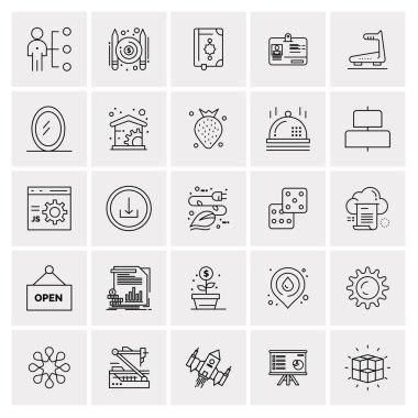 Evrensel yaratıcı simgeler kümesi, web ve mobil uygulamalar ve projeler için basit vektör illüstrasyonları 