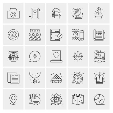 Evrensel yaratıcı simgeler kümesi, web ve mobil uygulamalar ve projeler için basit vektör illüstrasyonları 