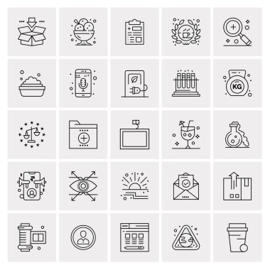 Evrensel yaratıcı simgeler kümesi, web ve mobil uygulamalar ve projeler için basit vektör illüstrasyonları 