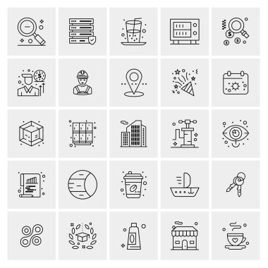 Evrensel yaratıcı simgeler kümesi, web ve mobil uygulamalar ve projeler için basit vektör illüstrasyonları 