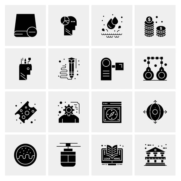 Set of 16 Universal Icons Business Vector — 스톡 벡터