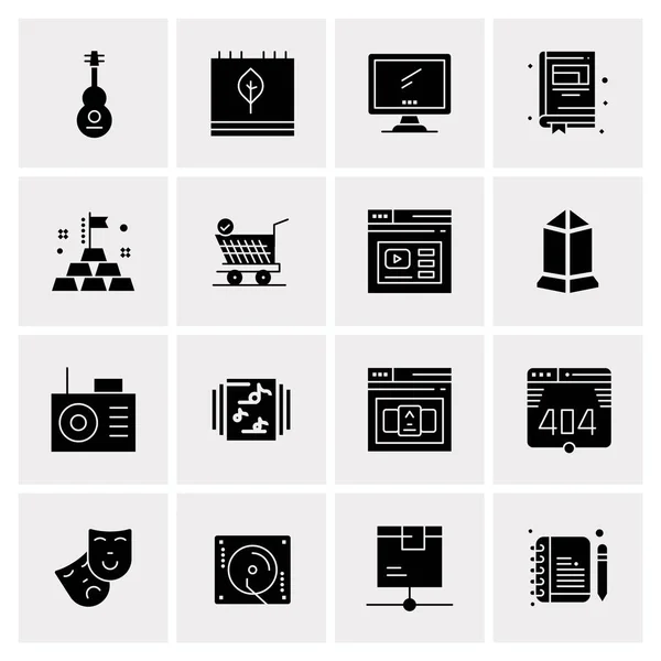 Set van 16 universele Pictogrammen Business Vector — Stockvector