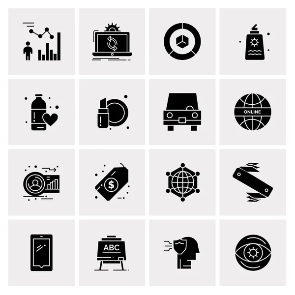 Set of 16 Universal Icons Business Vector — Stock Vector