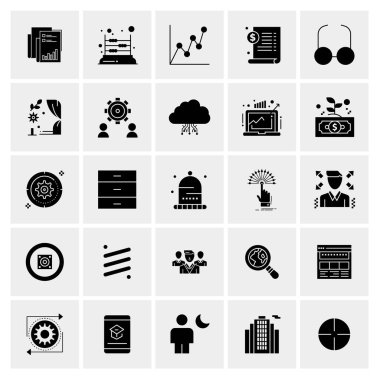 25 Evrensel İş Simgesi Vektörü Kümesi