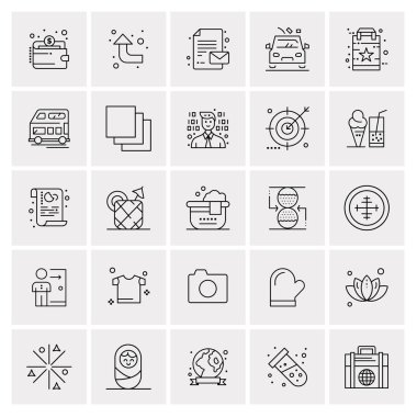 Evrensel yaratıcı simgeler kümesi, web ve mobil uygulamalar ve projeler için basit vektör illüstrasyonları 