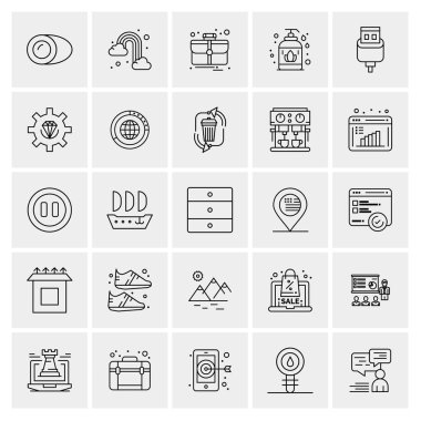 25 Evrensel İş Simgesi Vektörü Kümesi