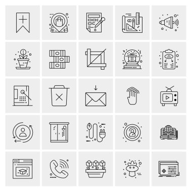 Evrensel yaratıcı simgeler kümesi, web ve mobil uygulamalar ve projeler için basit vektör illüstrasyonları 