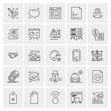 Evrensel yaratıcı simgeler kümesi, web ve mobil uygulamalar ve projeler için basit vektör illüstrasyonları 