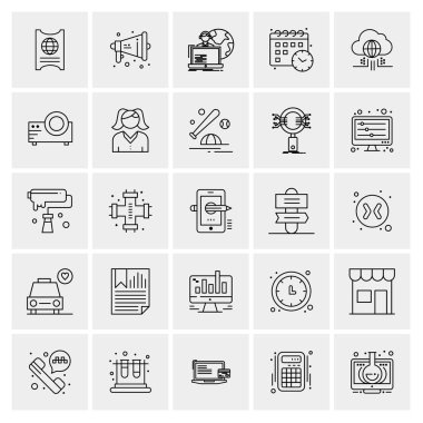 Evrensel yaratıcı simgeler kümesi, web ve mobil uygulamalar ve projeler için basit vektör illüstrasyonları 