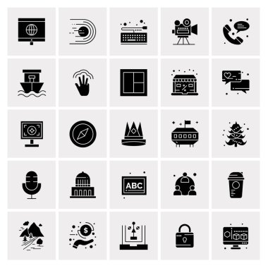 25 Evrensel İş Simgesi Vektörü Kümesi