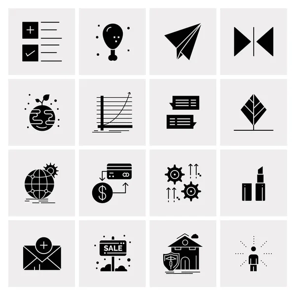 Set van 16 universele Pictogrammen Business Vector — Stockvector