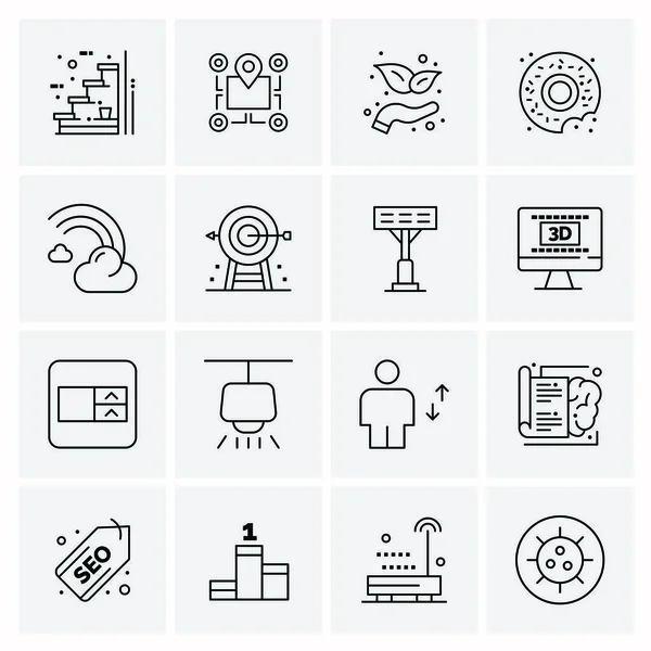 Conjunto de 16 iconos universales Vector de negocios — Vector de stock