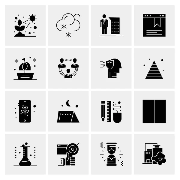 Conjunto de 16 iconos universales Vector de negocios — Vector de stock