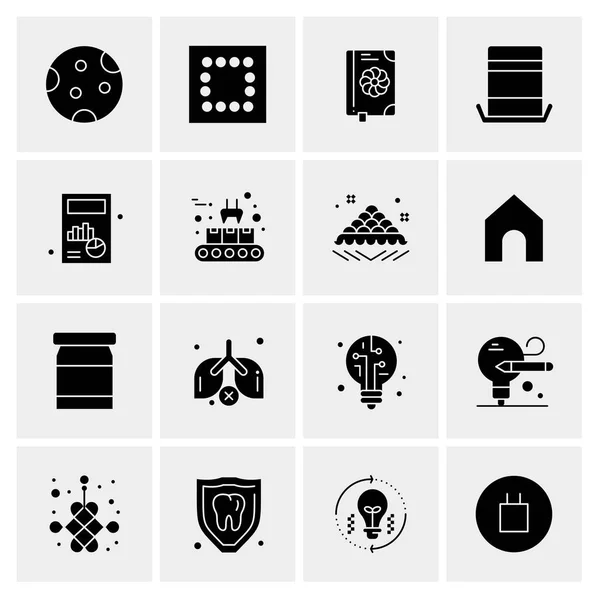 Set of 16 Universal Icons Business Vector — 스톡 벡터