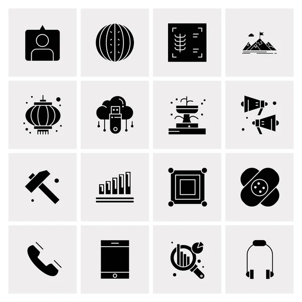 Set of 16 Universal Icons Business Vector — 스톡 벡터