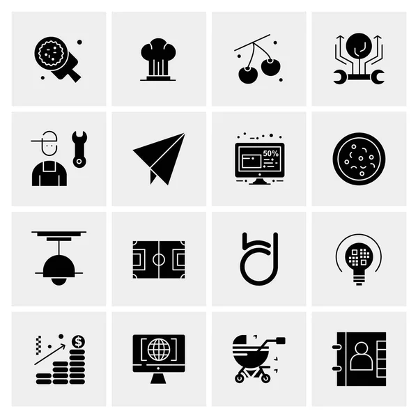 Set of 16 Universal Icons Business Vector — 스톡 벡터