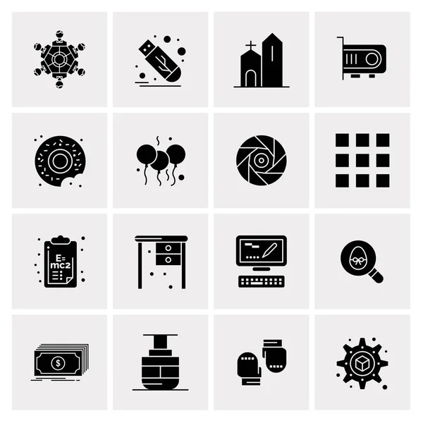 Set van 16 universele Pictogrammen Business Vector — Stockvector