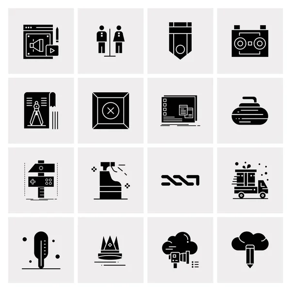 Conjunto de 16 iconos universales Vector de negocios — Vector de stock