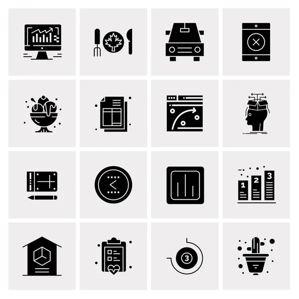 Set of 16 Universal Icons Business Vector — 스톡 벡터