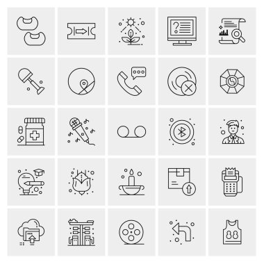 25 Evrensel İş Simgesi Vektörü Kümesi