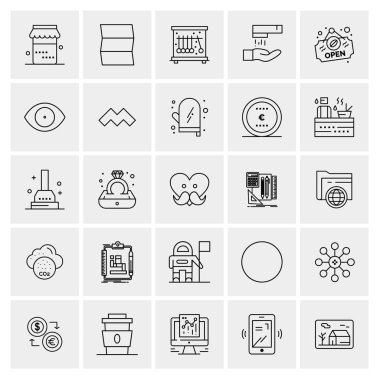 Evrensel yaratıcı simgeler kümesi, web ve mobil uygulamalar ve projeler için basit vektör illüstrasyonları 