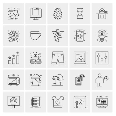 25 Evrensel İş Simgesi Vektörü Kümesi