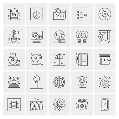 25 Evrensel İş Simgesi Vektörü Kümesi