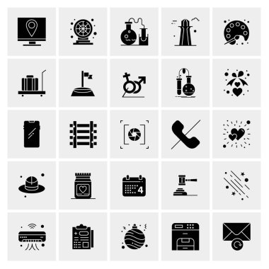 Evrensel yaratıcı simgeler kümesi, web ve mobil uygulamalar ve projeler için basit vektör illüstrasyonları 