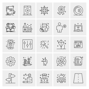 Evrensel yaratıcı simgeler kümesi, web ve mobil uygulamalar ve projeler için basit vektör illüstrasyonları 