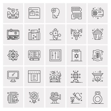 25 Evrensel İş Simgesi Vektörü Kümesi