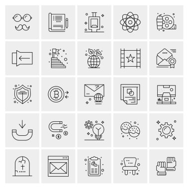 Evrensel yaratıcı simgeler kümesi, web ve mobil uygulamalar ve projeler için basit vektör illüstrasyonları 